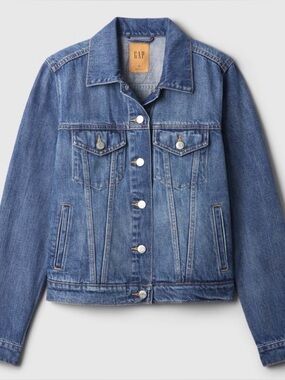 GAP Blue Denim Button-Up Jacket